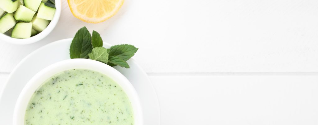 Gaspacho concombre menthe